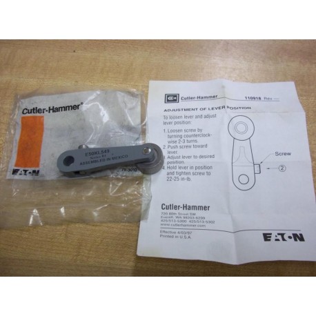 Cutler Hammer E50-KL549 Eaton Lever Roller E50KL549 Ser B1