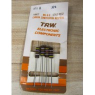 TRW Electronics Components MIL-R-11 Carbon Resistor 470 Ω (Pack of 4)