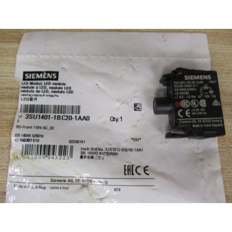 Siemens 3SU1401-1BC20-1AA0 Block 3SU14011BC201AA0