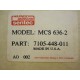 Warner Electric MCS 636-2 Photoscanner 7105-448-001