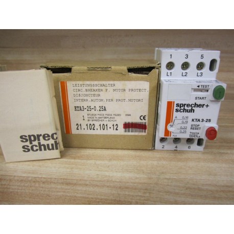 Sprecher+Schuh KTA 3-25 Circuit Breaker KTA325 0.16-0.25 A