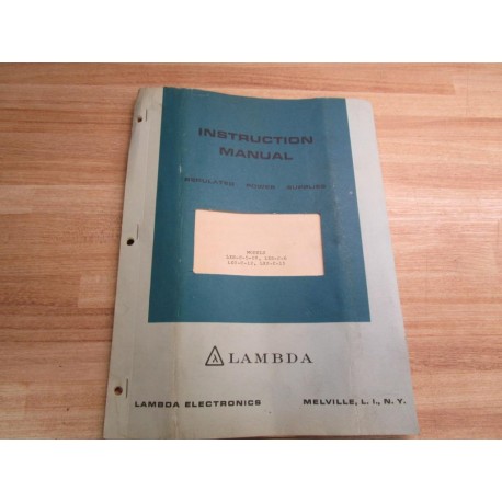 Lambda IM-LXS-C Instruction Manual For Regulated Power Supplies - Used