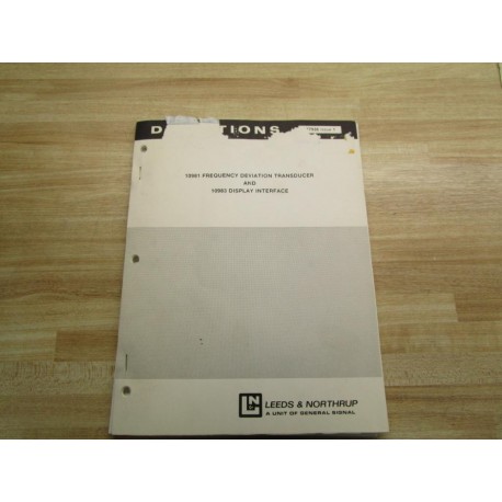 Leeds & Northrup 177936 Manual For 10981 10983 - Used