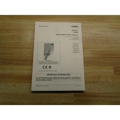 CEDES 102 261 Operation Manual Safe2+ Safe4 - Used