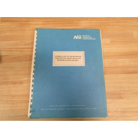 Nicolet Scientific Measuring Acoustic Intensity Manual - Used