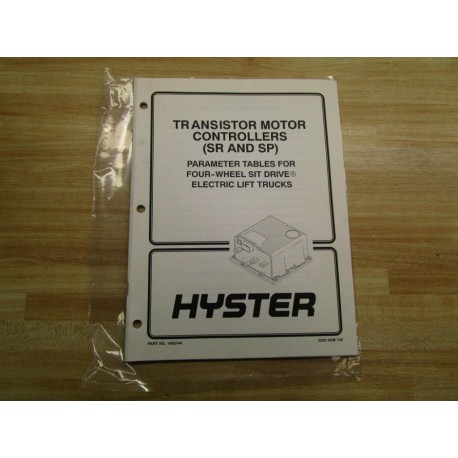 Hyster 1463744 Manual For Transistor Motor Controllers Hy-1463744