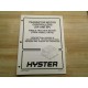 Hyster 1463732 Manual For Transistor Motor Controllers SR SP Hy-1463732 - Used