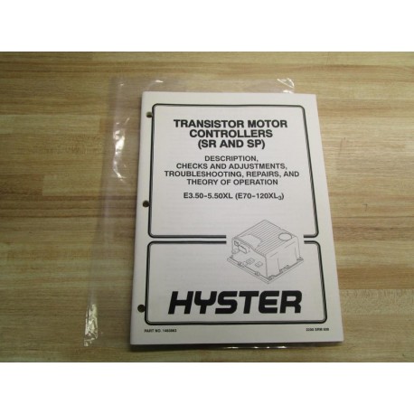 Hyster 1483863 Manual For Transistor Motor Controllers (SR & SP) - Used