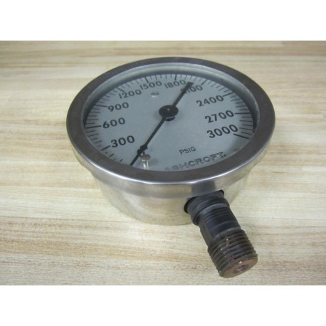 Ashcroft Type 1009 4.5" Pressure Gauge 0-3000 PSIG - New No Box