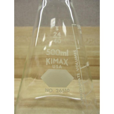 Kimble 26510-500 KIMAX 500mL Erlenmeyer Flask WST Joint 26510500 - New No Box