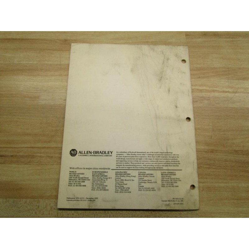 Allen Bradley 955113-95 User Manual 1791-IOBX And -10VX - Used - Mara