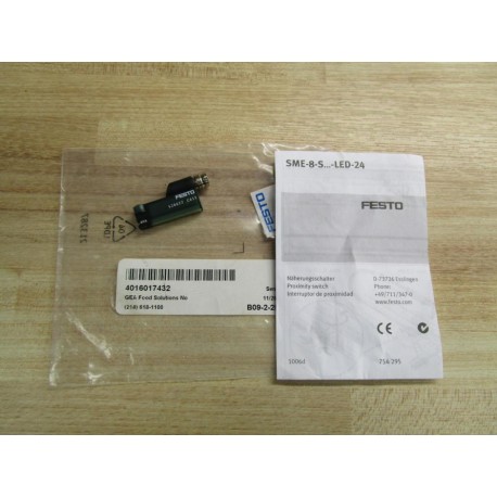 Festo SME-8-S-LED-24 Proximity Sensor 526622 WO Cable