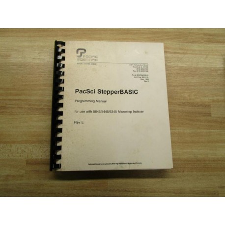 Pacific Scientific 903-564502-02 Manual For Use With 564554455345 - Used