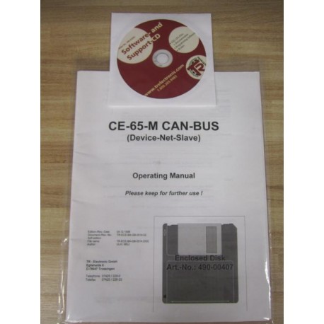 TR Electronics TR-ECE-BA-GB-0014-02 Operating Manual With CD - Used