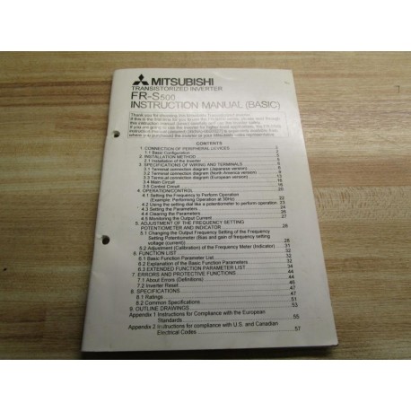 Mitsubishi IB(NA)-0600026-D(0103)MDOC Instruction Manual - Used