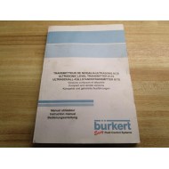 Burkert 427998-IND Manual For 8175 Ultrasonic Level Transmitter - Used