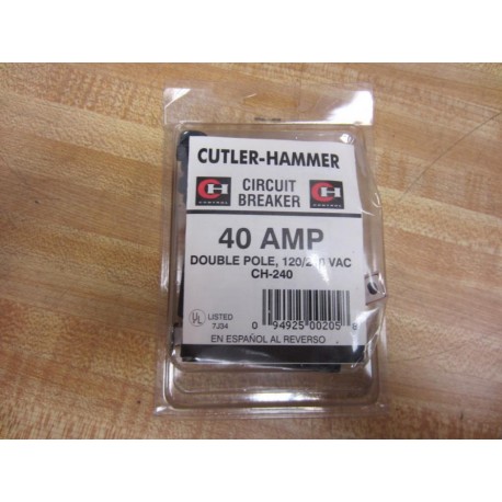 Cutler Hammer CH-240 Breaker 40 Amp 2 Pole