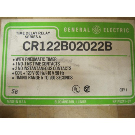 GE General Electric CR122B02022B Time Delay Relay