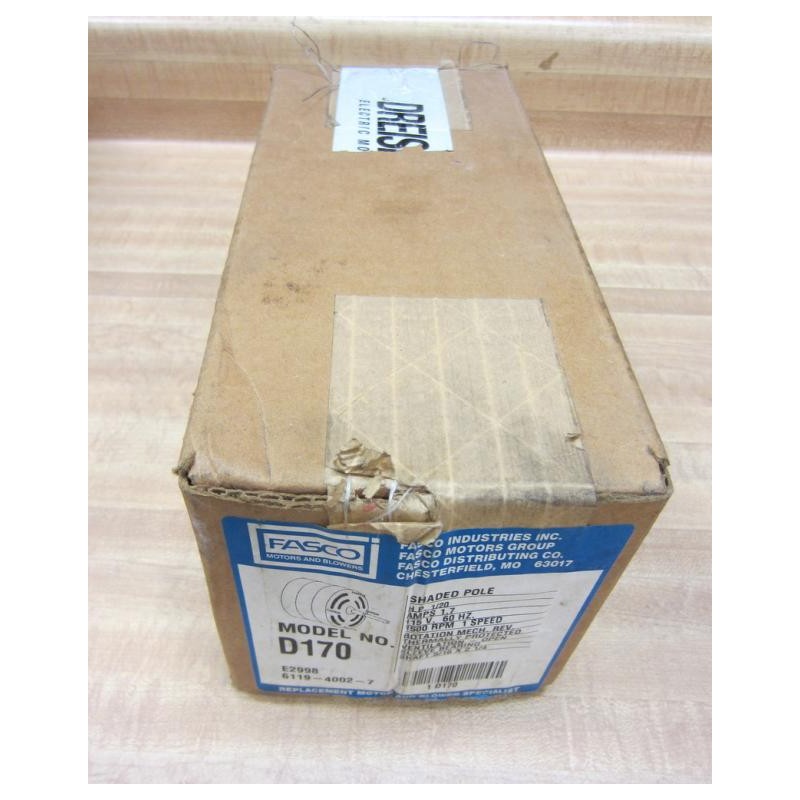 Fasco D170 Shaded Pole Motor E2998 6119-4002-7 - Mara Industrial