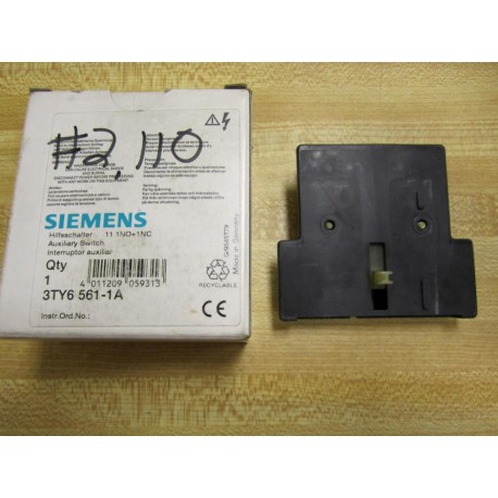 Siemens 3TY6561-1A Auxiliary Switch 3TY65611A