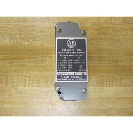 Allen Bradley 802-PASJ218 Limit Switch 802PASJ218 Series B - New No Box