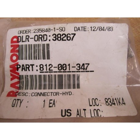 Raymond 812-001-347 Connector-HYD