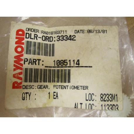 Raymond 1085114 Potentiometer Gear