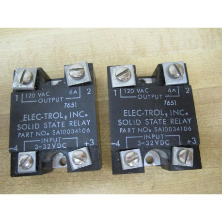 Elec Trol SA10034106 Solid State Relay (Pack of 2) - Used