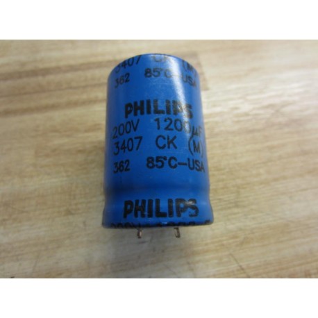 Philips 3407 CK Capacitor 1200µF 200V - New No Box