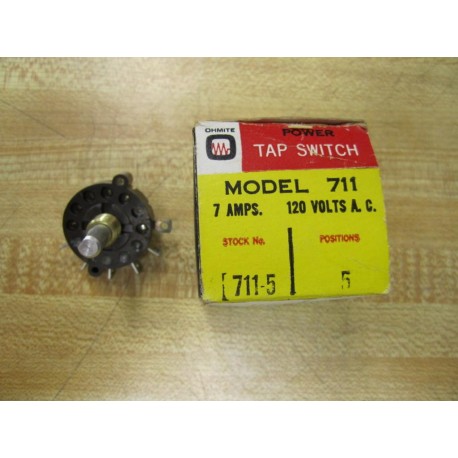 Ohmite 711-5 Power Tap Switch 7 Amps 120VAC