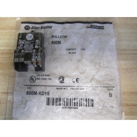 Allen Bradley 800M-XD1S Contact Block 800MXD1S