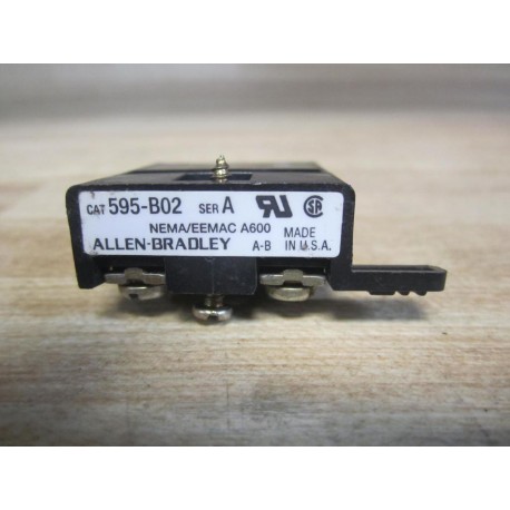 Allen Bradley 595-B02 Auxiliary Contact 595B02 Series A - Used