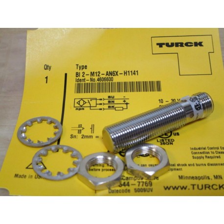 Turck BI 2-M12-AN6X-H1141 4606600 Proximity Switch BI2M12AN6XH1141