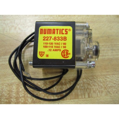 Numatics 227-833B Solenoid Capsule 227833B .12 Amps - New No Box