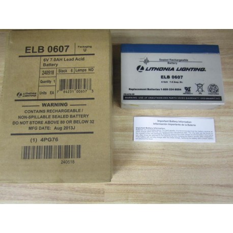 Lithonia Lighting ELB0607 Rechargeable Battery