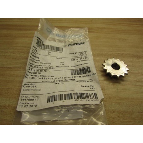 Multivac 19.515.3288.00 Sprocket (Pack of 2)