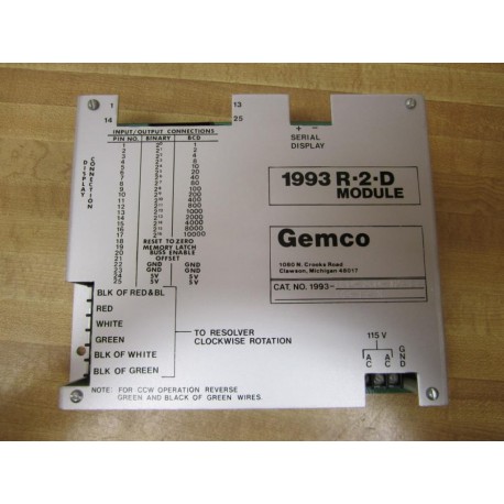 Gemco 1993-BCD-360-12-L-OC-P-X 1993 R-2-D Module - New No Box