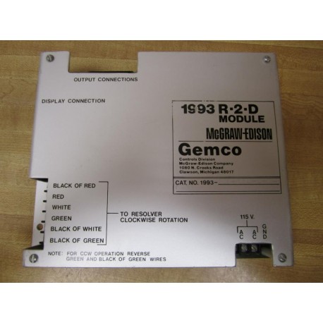 Gemco 1993-BCD-360-L-T-P-X Resolver IO Module - New No Box