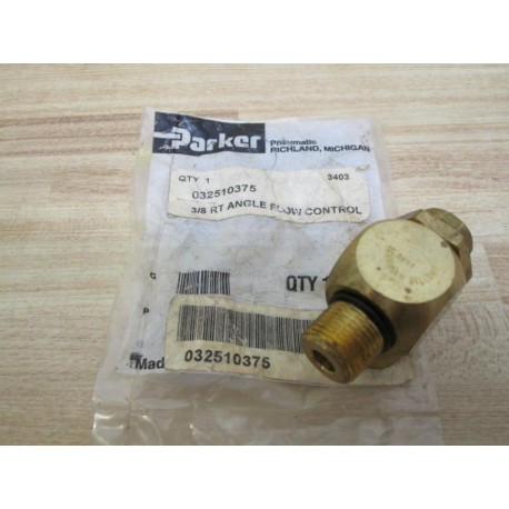 Parker 3251-0375 Right Angle Flow Control Valve