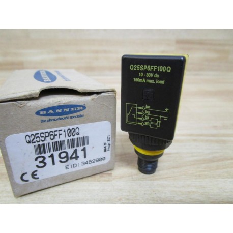 Banner Q25SP6FF100Q Photoelectric Sensor 31941