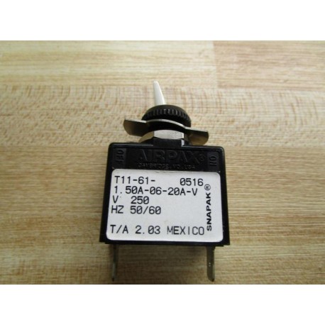 Airpax T11-61-1.50A-06-20A-V Toggle Switch (Pack of 2) - New No Box