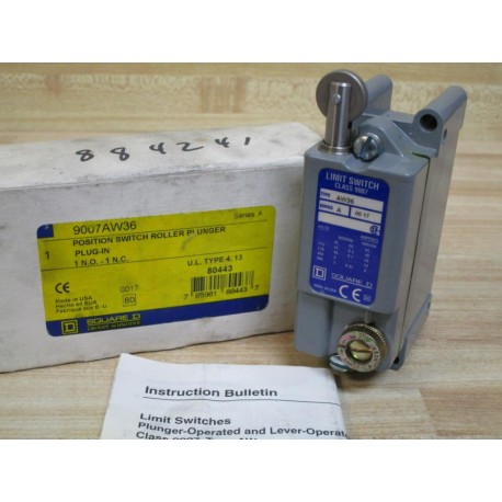 Square D 9007-AW36 Limit Switch 9007AW36