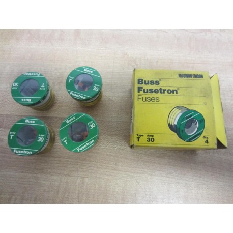 Bussmann T 30 Fusetron Dual Element Time Delay Fuse T30 (Pack of 4)