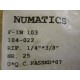 Numatics F-IN 103 140-022 Push-in Fitting Bag Of 25