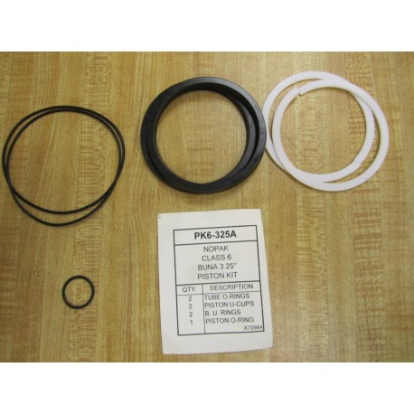 PK6-325A Nopak Class 6 Buna 3.25" Piston Kit - New No Box