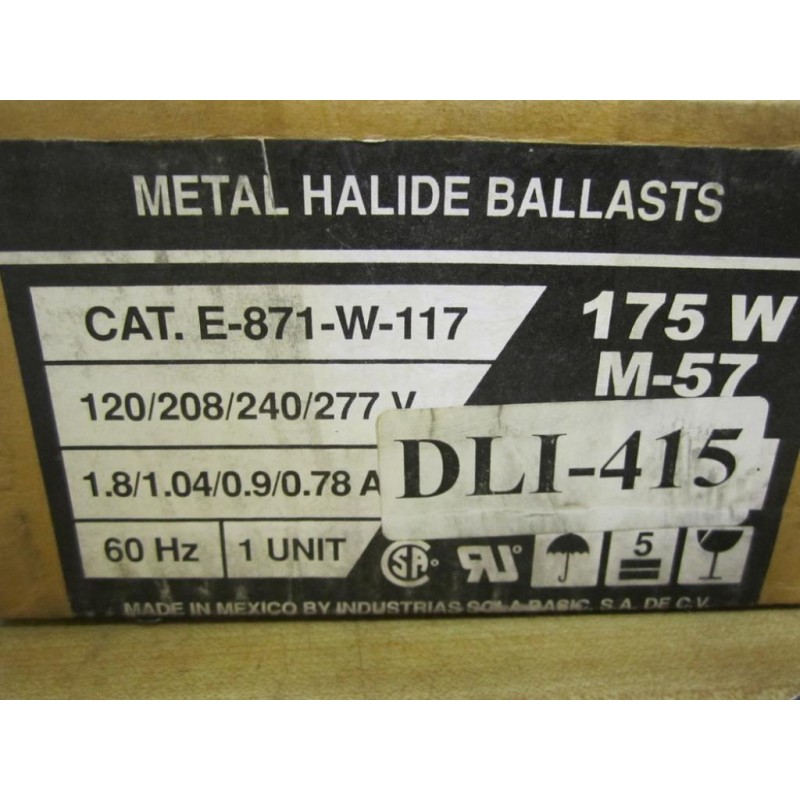 Sola Basic E-871-W-117 Metal Halide Ballast 
