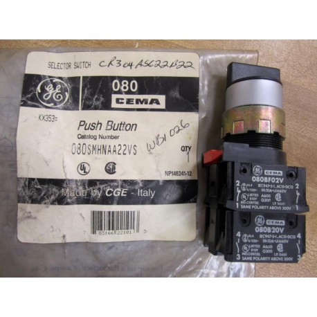 GE General Electric 080SMHNAA22VS Selector Switch