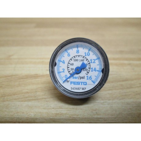 Festo 543487 W7 Pressure Gauge 543487W7 - New No Box