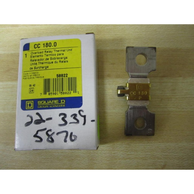 Details about   Square D CC180.0 Overload Thermal Heater Unit CC180 