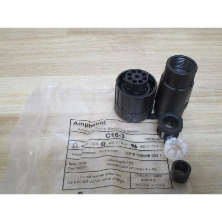 Amphenol C016-10D008-002-1 Connector Receptacle C16-3